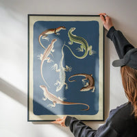 Six Lizards Illustration Print by Elena Pavlovna Gertik