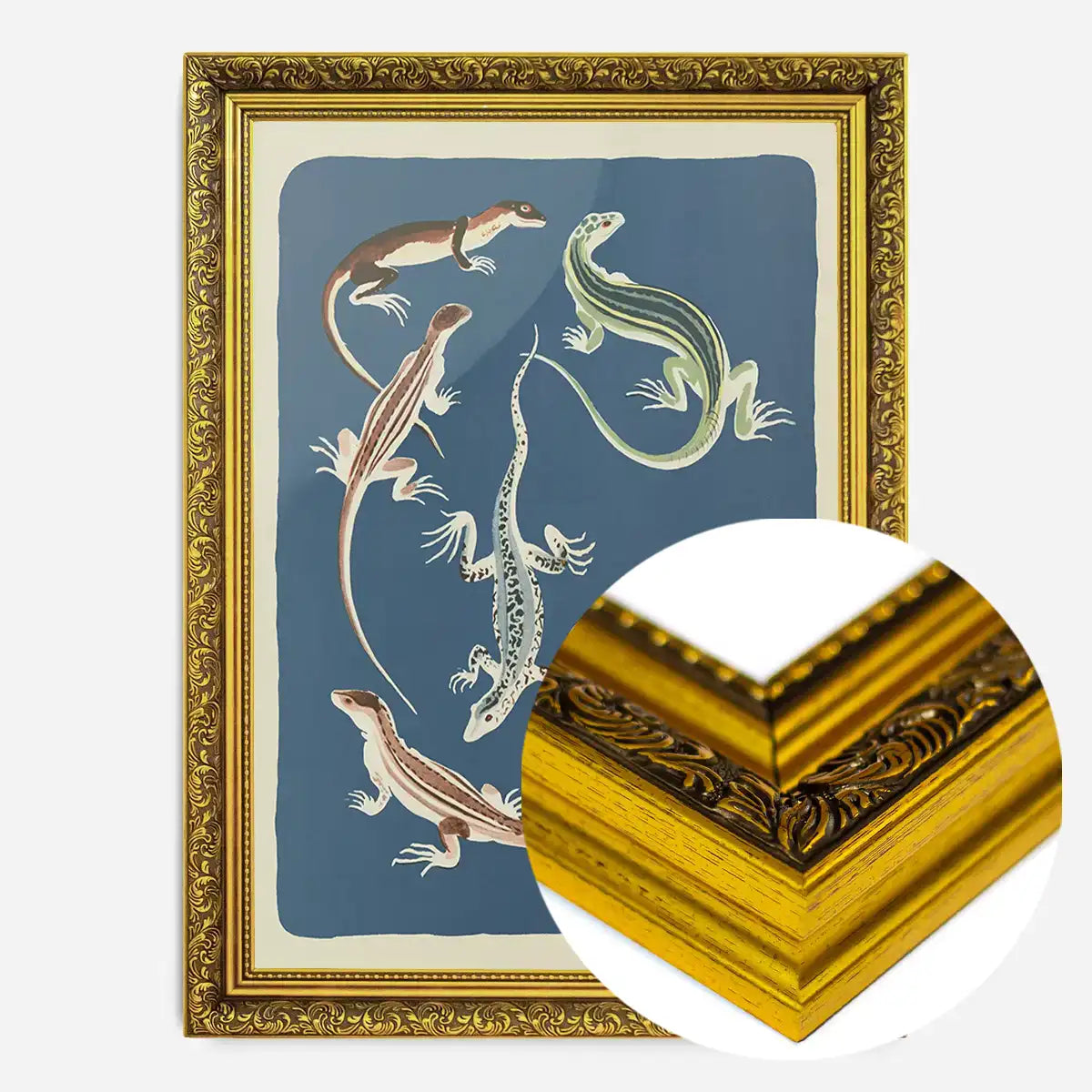 Six Lizards Illustration Print by Elena Pavlovna Gertik
