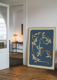Six Lizards Illustration Print by Elena Pavlovna Gertik