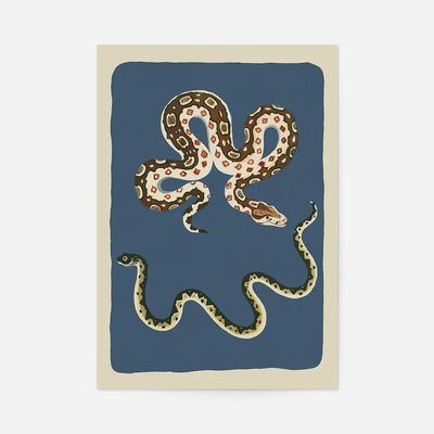 Snakes illustration art print featuring hand-drawn snakes
