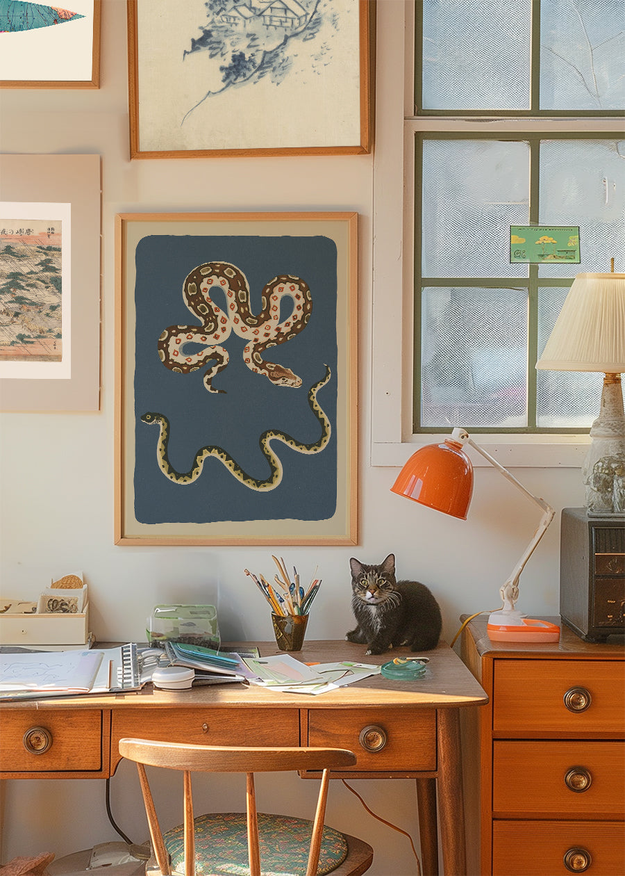 Snakes Illustration Print by Elena Pavlovna Gertik