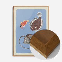 Stingray and Fish Illustration Print by Elena Pavlovna Gertik