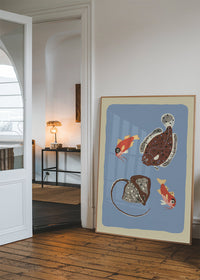 Stingray and Fish Illustration Print by Elena Pavlovna Gertik