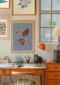 Stingray and Fish Illustration Print by Elena Pavlovna Gertik