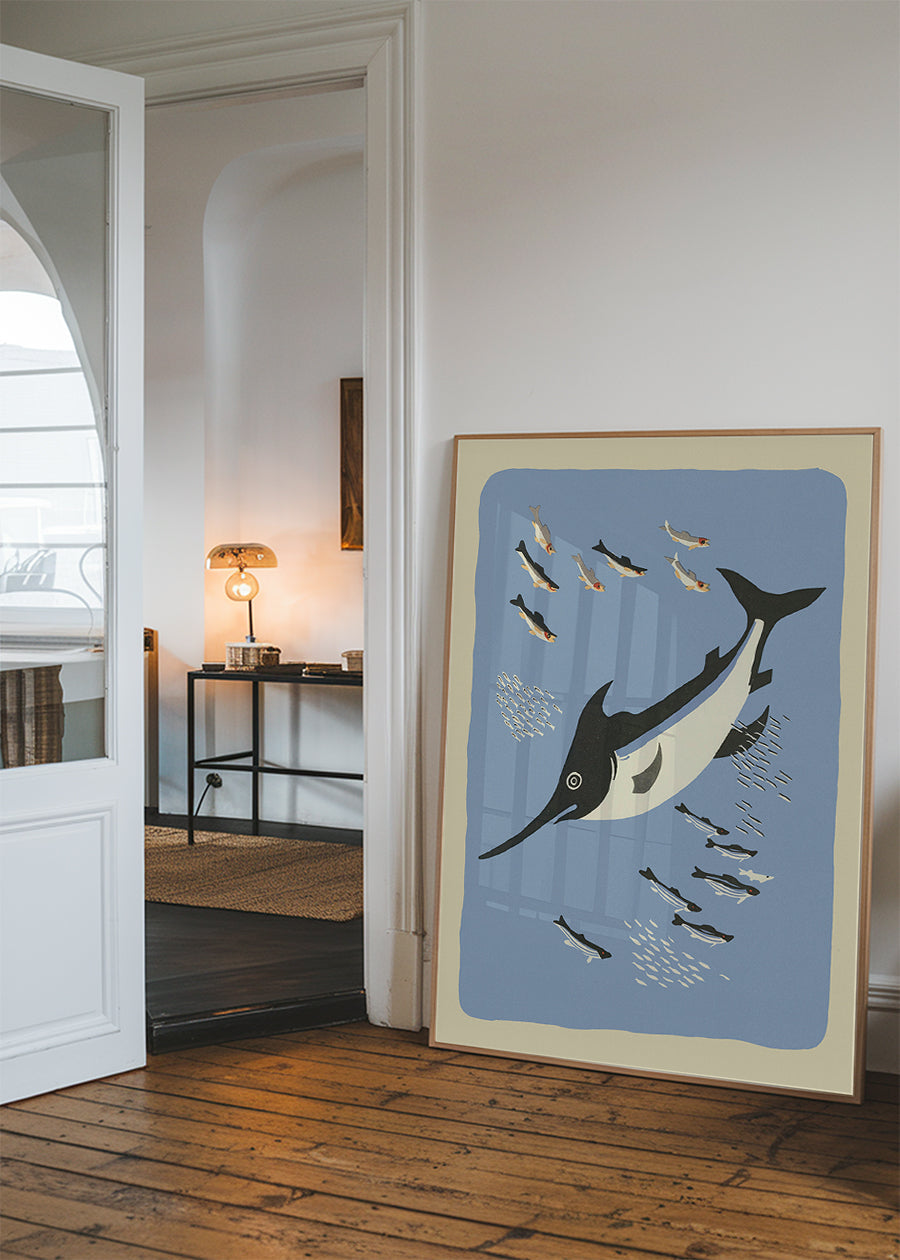 Swordfish Illustration Print by Elena Pavlovna Gertik