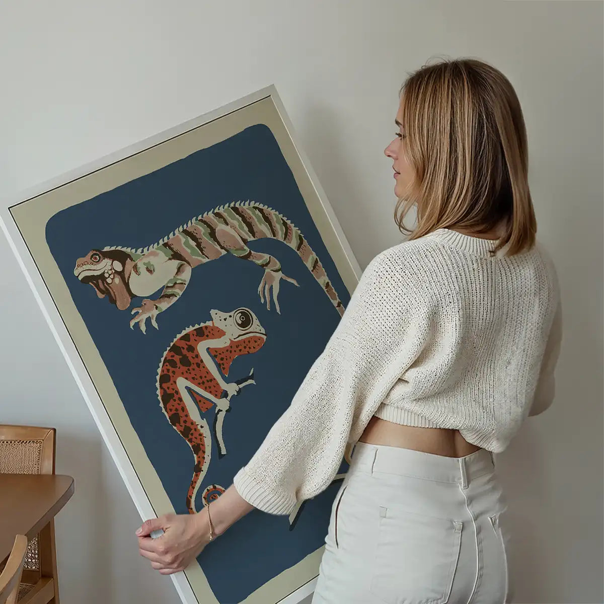 Three Lizards Illustration Print by Elena Pavlovna Gertik
