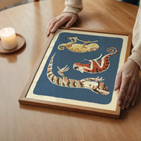 Three Lizards Illustration Print by Elena Pavlovna Gertik