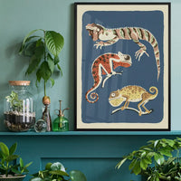 Three Lizards Illustration Print by Elena Pavlovna Gertik