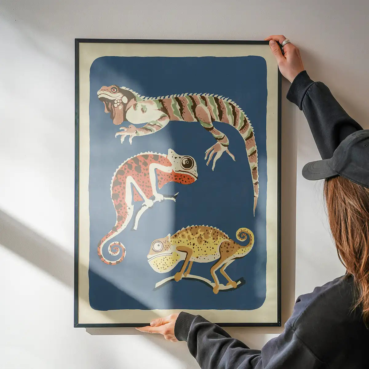 Three Lizards Illustration Print by Elena Pavlovna Gertik