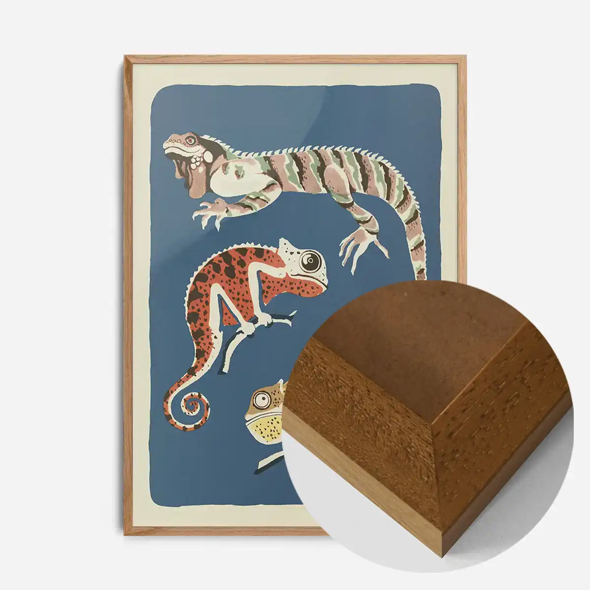 Three Lizards Illustration Print by Elena Pavlovna Gertik