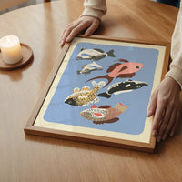 Various Freshwater Fish Illustration Print by Elena Pavlovna Gertik