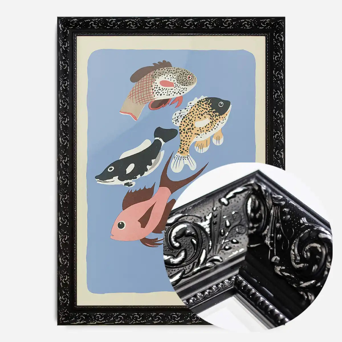 Various Freshwater Fish Illustration Print by Elena Pavlovna Gertik