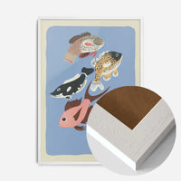 Various Freshwater Fish Illustration Print by Elena Pavlovna Gertik