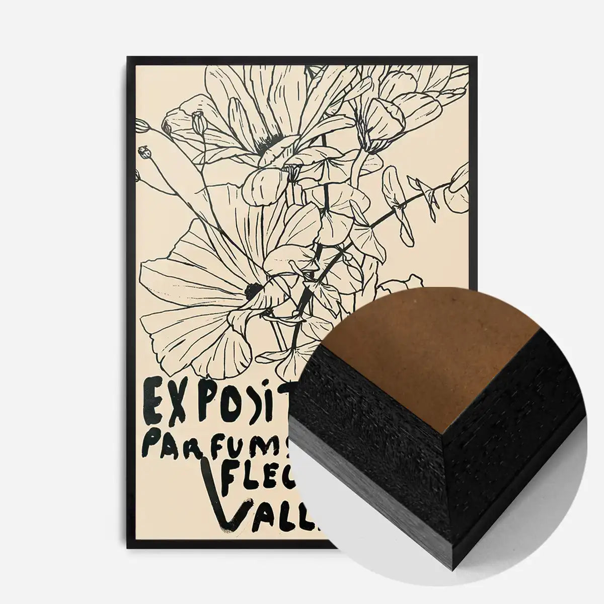 Van Gogh Exposition Floral Line Art Print