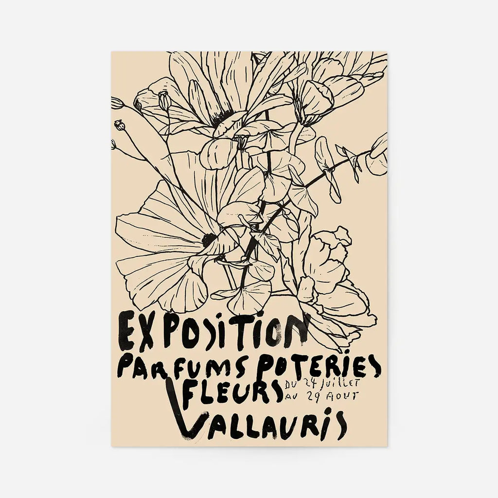 Van Gogh Exposition Floral Line Art Print