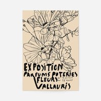 Van Gogh Exposition Floral Line Art Print