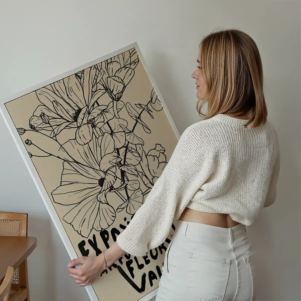 Van Gogh Exposition Floral Line Art Print