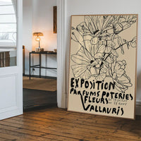 Van Gogh Exposition Floral Line Art Print