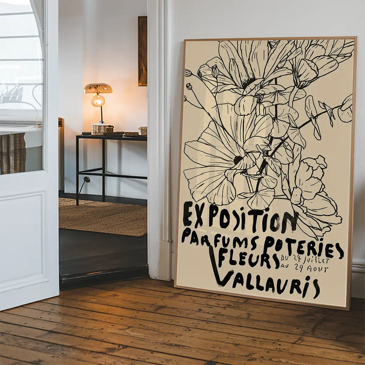 Van Gogh Exposition Floral Line Art Print