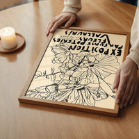 Van Gogh Exposition Floral Line Art Print