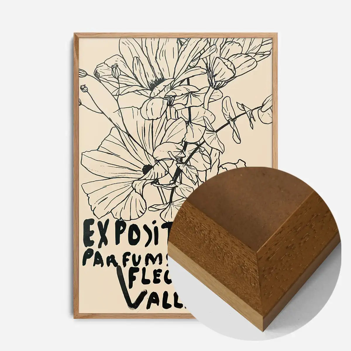 Van Gogh Exposition Floral Line Art Print