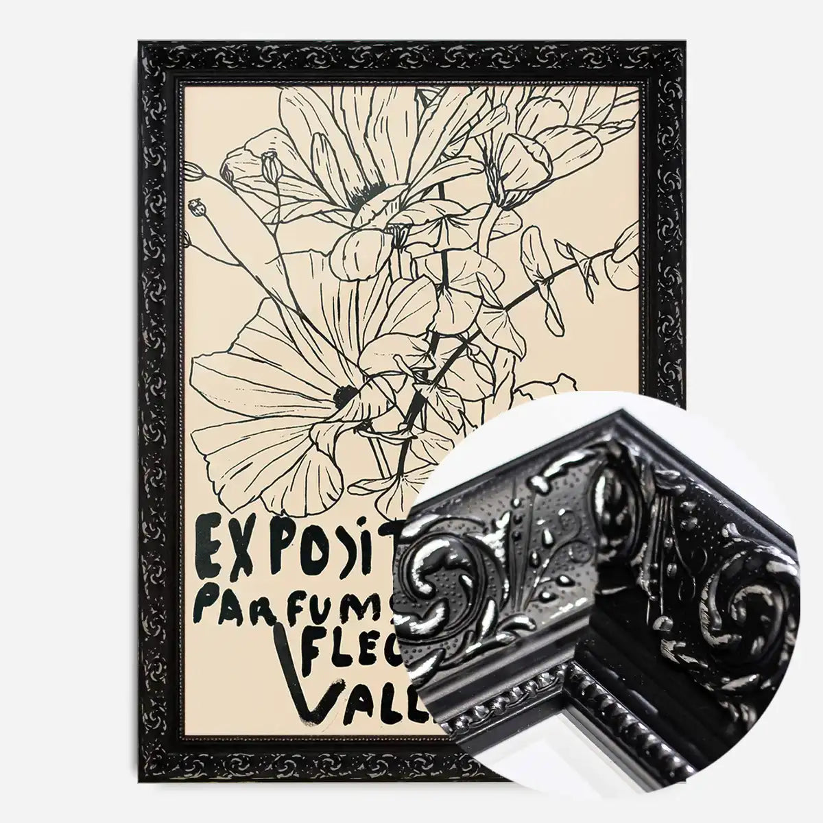 Van Gogh Exposition Floral Line Art Print