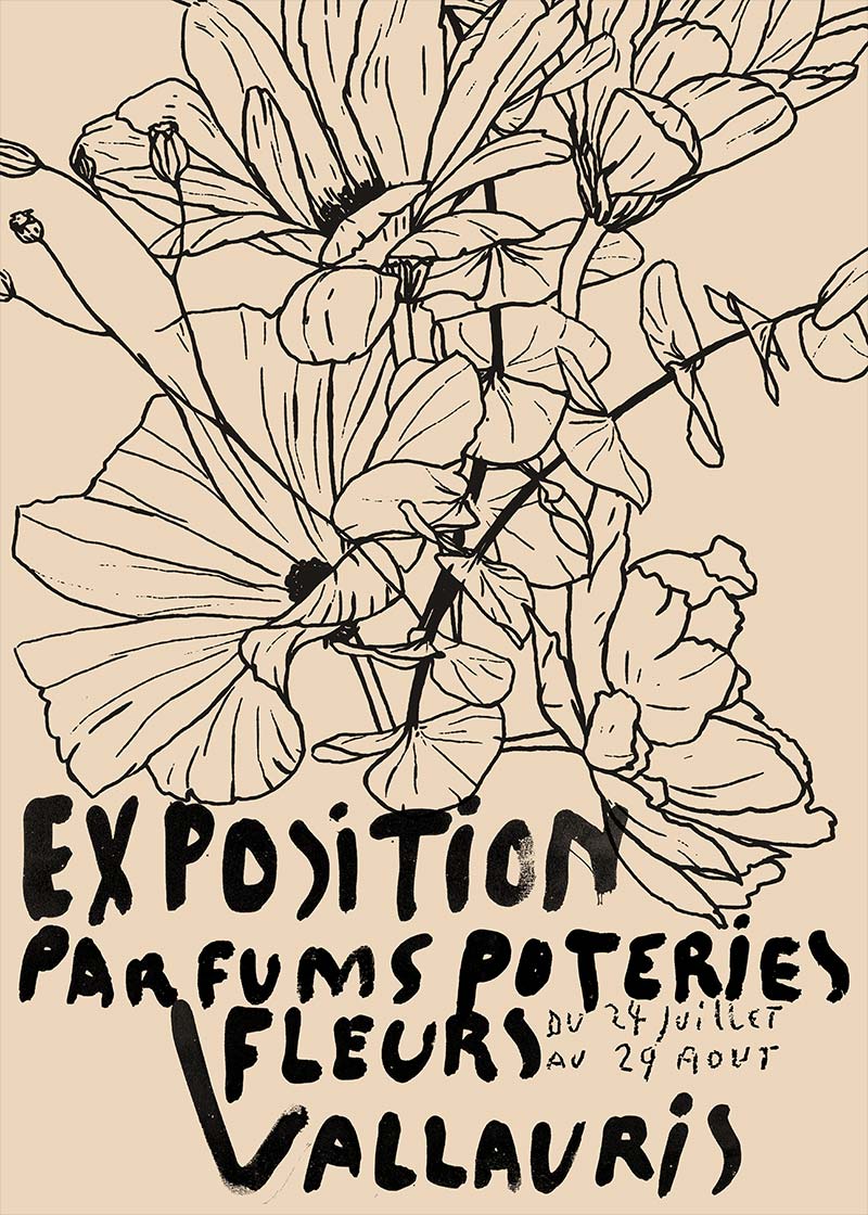 Van Gogh Exposition Floral Line Art Print Free Gift!