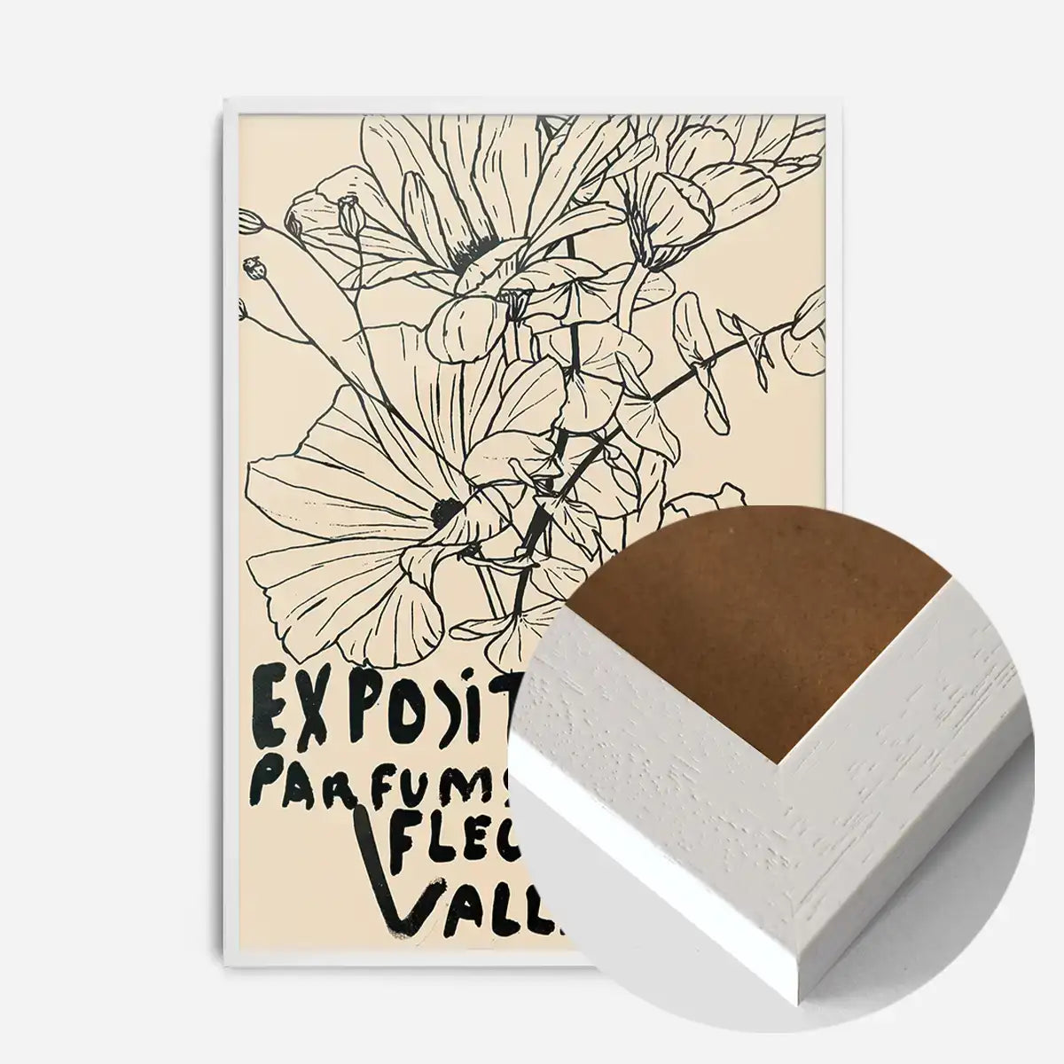 Van Gogh Exposition Floral Line Art Print