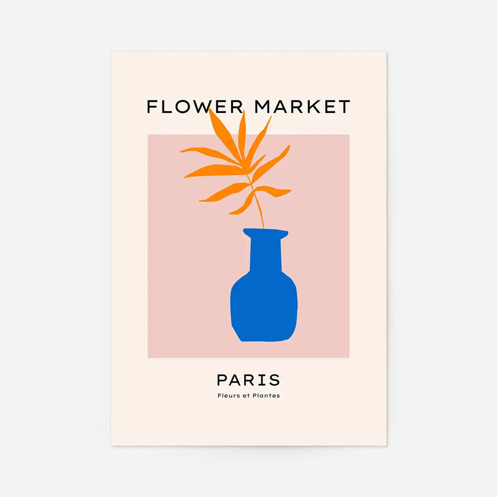 Paris Flower Market Minimal Vase Print