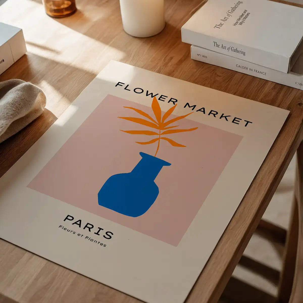 Paris Flower Market Minimal Vase Print