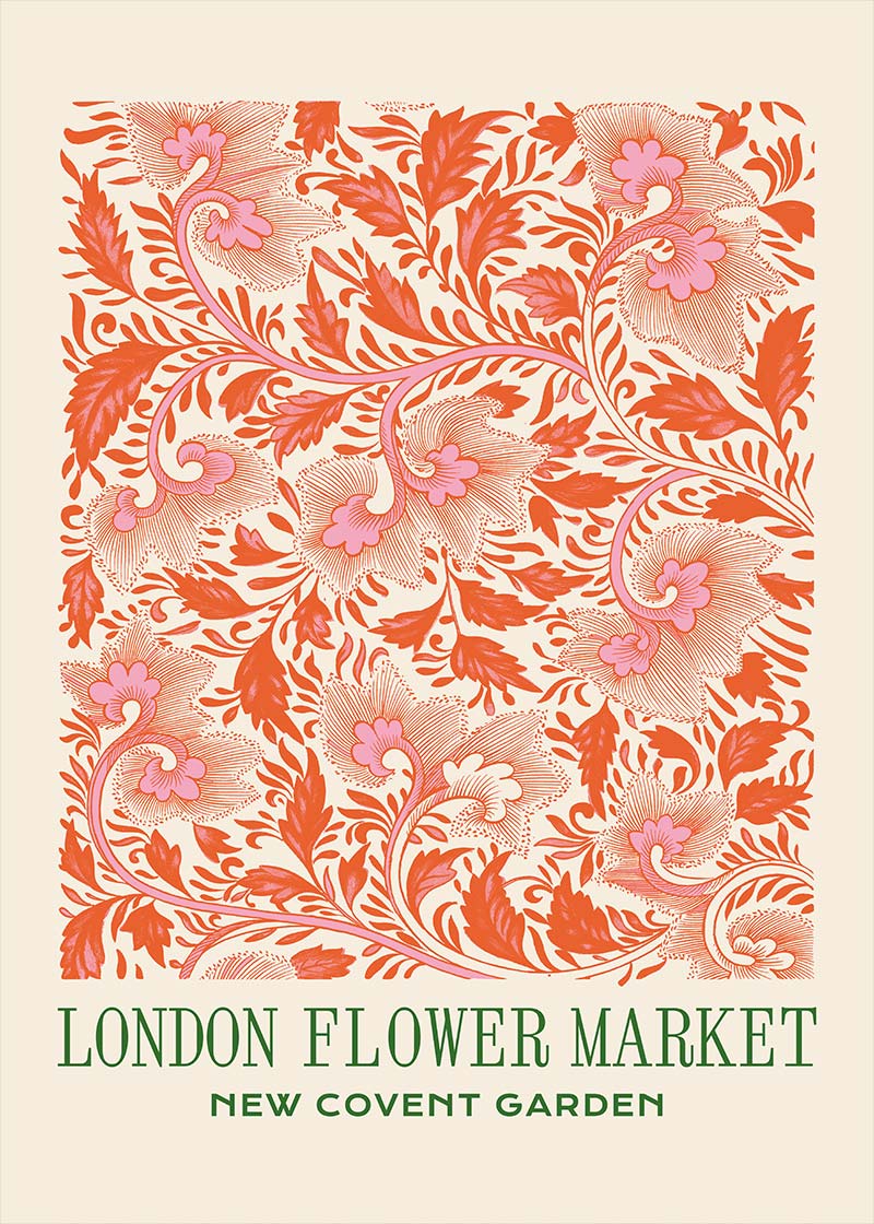 London Flower Market Covent Garden Print Free Gift!