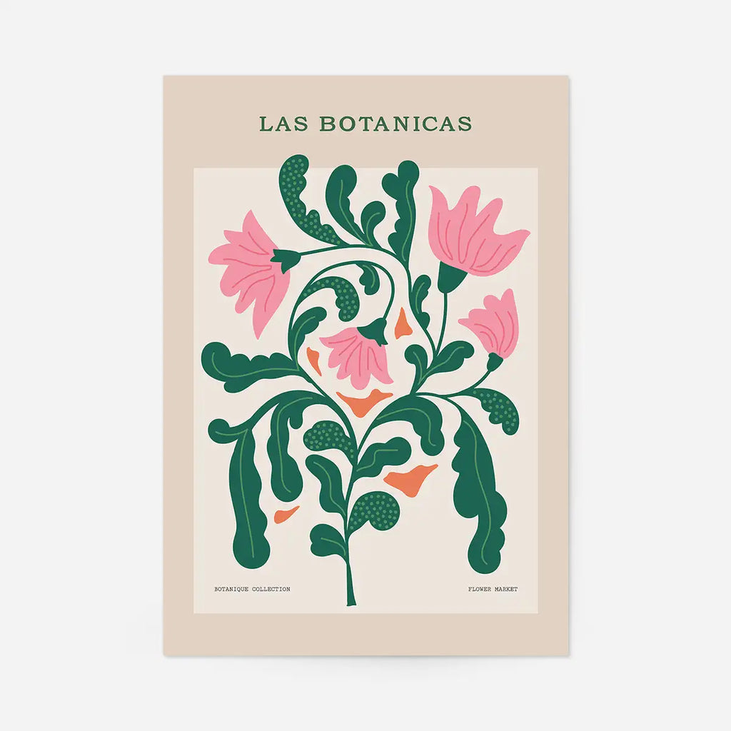 Las Botanicas Illustrated Flower Roses Print