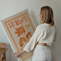Les Roses Vintage Typography Letterpress Print