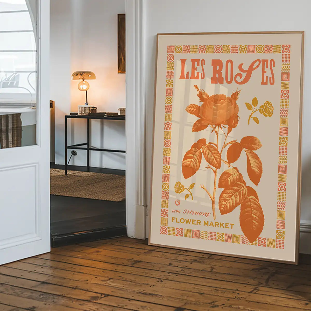 Les Roses Vintage Typography Letterpress Print