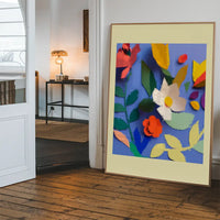 Painted Cutout Flowers Print Yellow