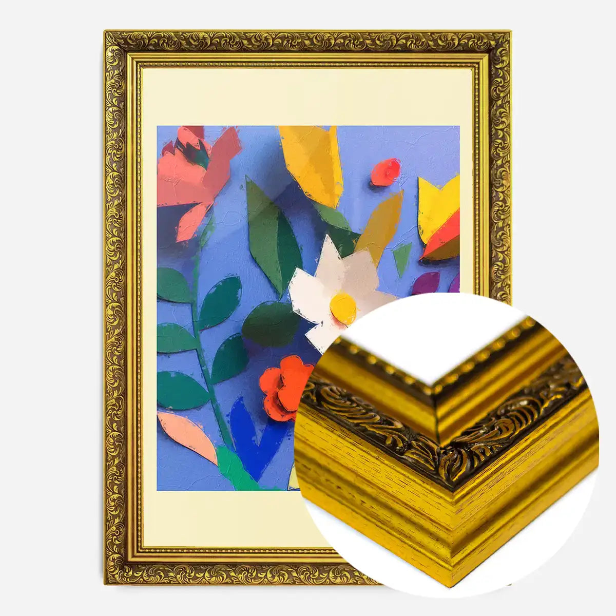 Painted Cutout Flowers Print Yellow