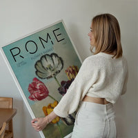 Rome Flower Market Painted Poster Print