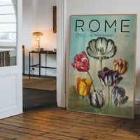 Rome Flower Market Painted Poster Print