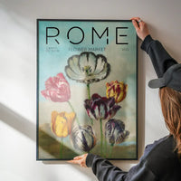 Rome Flower Market Painted Poster Print