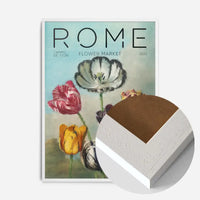 Rome Flower Market Painted Poster Print