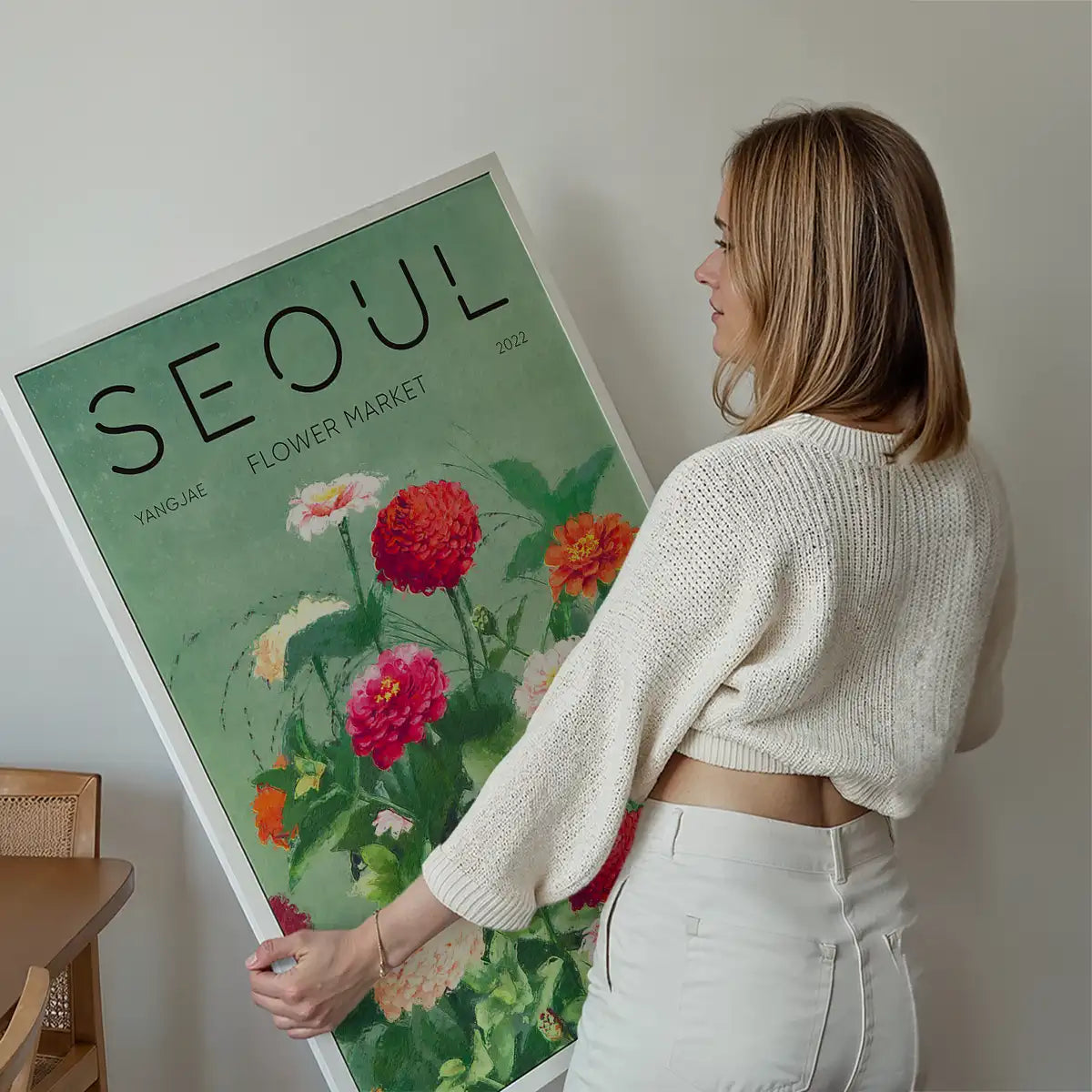 Seoul Flower Market Painted Poster Print