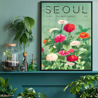 Seoul Flower Market Painted Poster Print