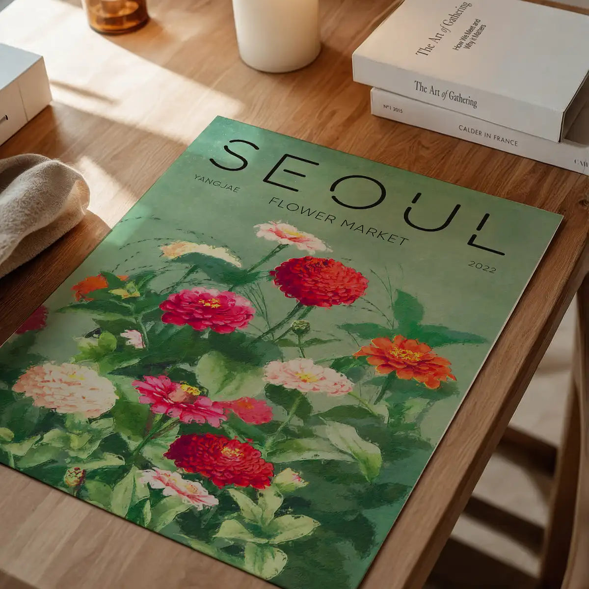 Seoul Flower Market Painted Poster Print