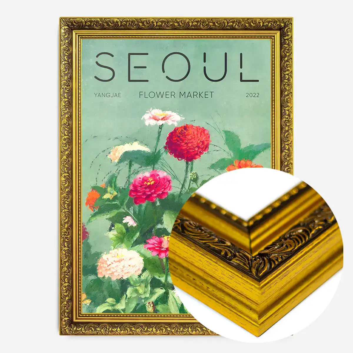 Seoul Flower Market Painted Poster Print