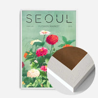 Seoul Flower Market Painted Poster Print