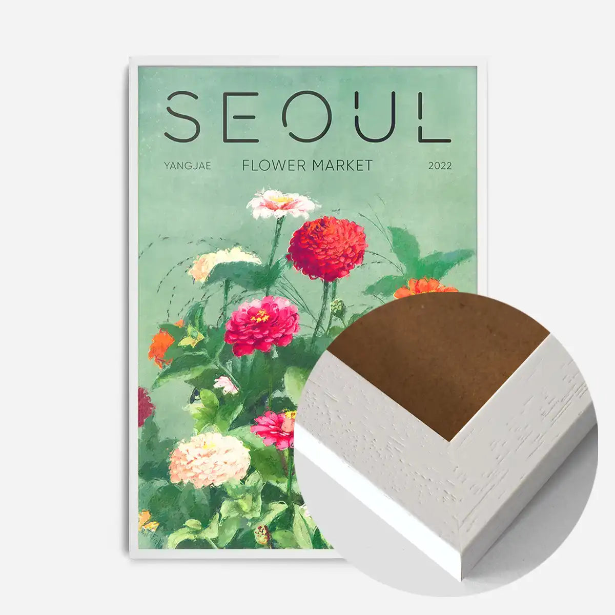 Seoul Flower Market Painted Poster Print