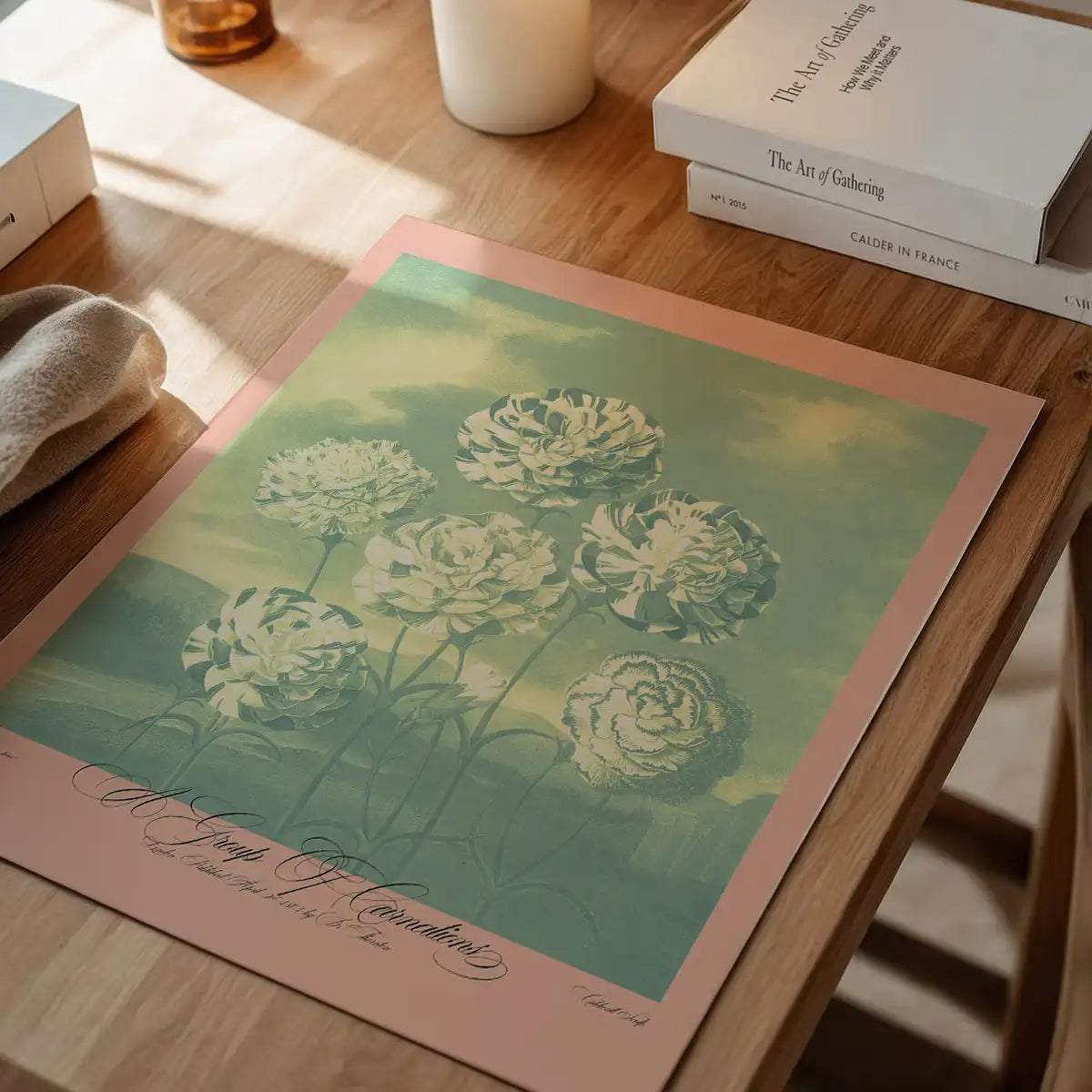 A Group Of Carnations Pastel Flowers Print