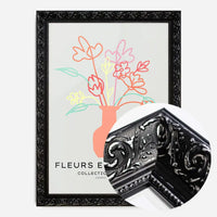 Flowers And Leaves Line Art Vase Print
