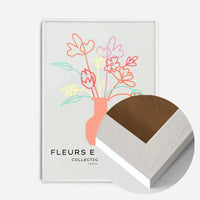 Flowers And Leaves Line Art Vase Print