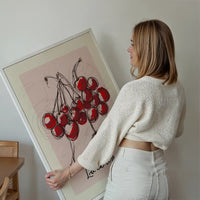La Cerise Cherries Abstract Drawing Print